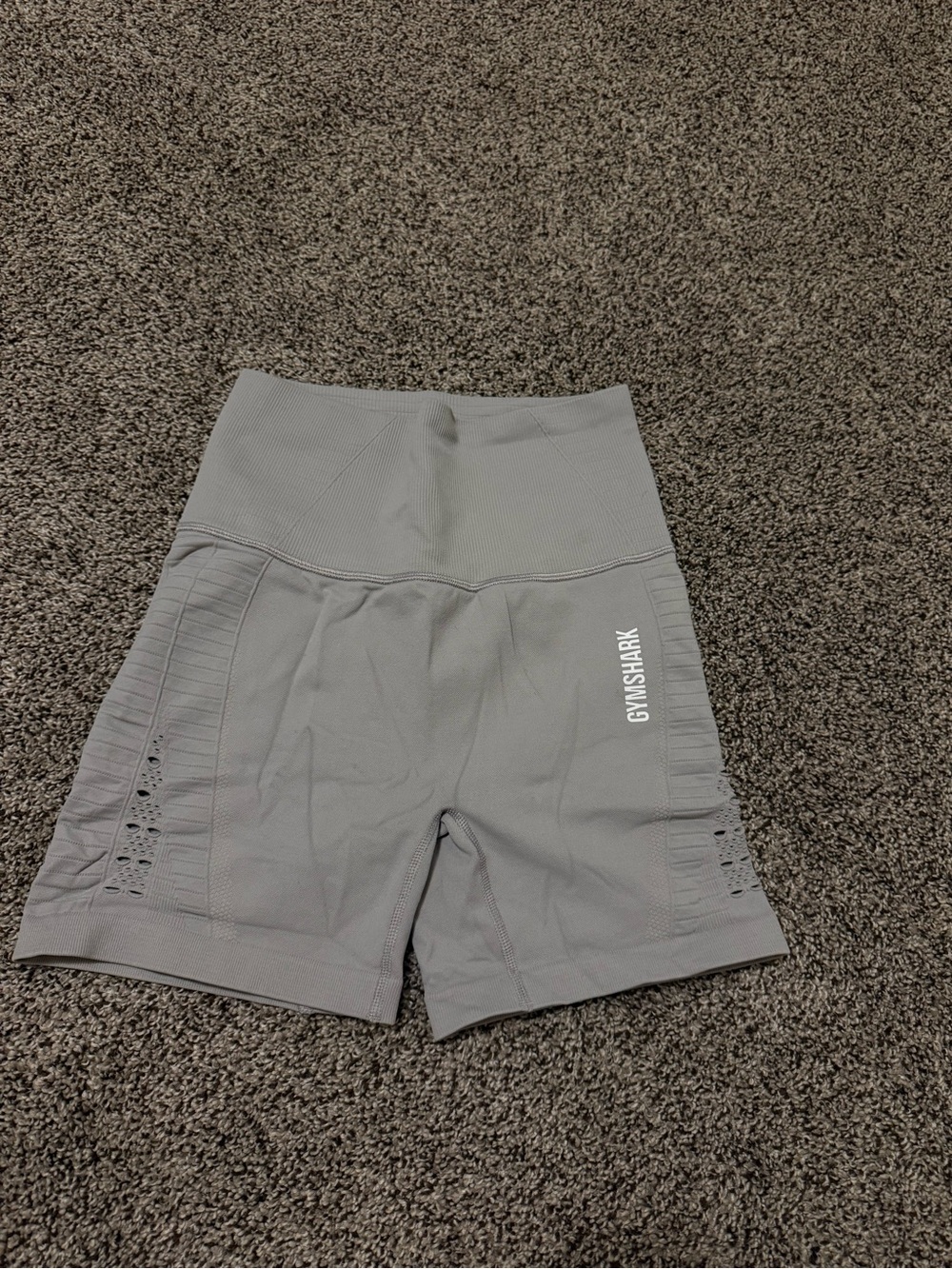 Gymshark Light Gray High-Waist Bike Shorts